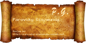 Parovsky Giszmunda névjegykártya